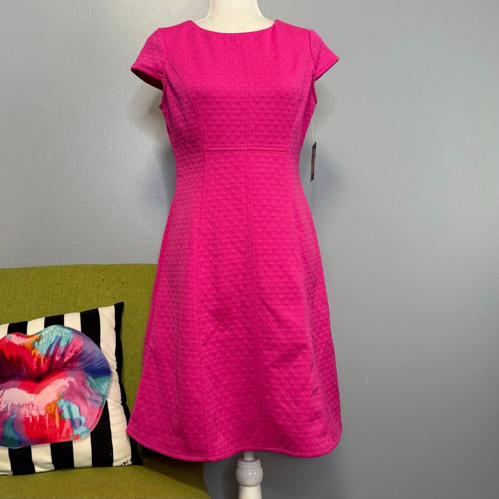 Kasper Bright Pink A-Line Dress NEW 4 Work Cocktail